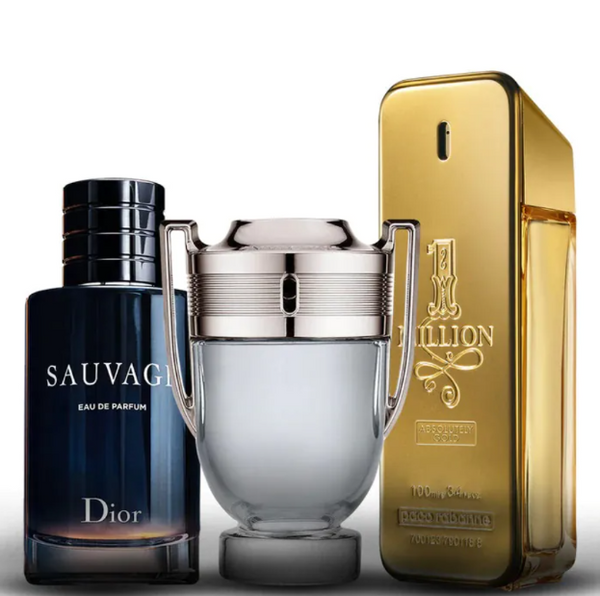 KIT 3 PERFUMES - Sauvage Dior - One Million - Invictus